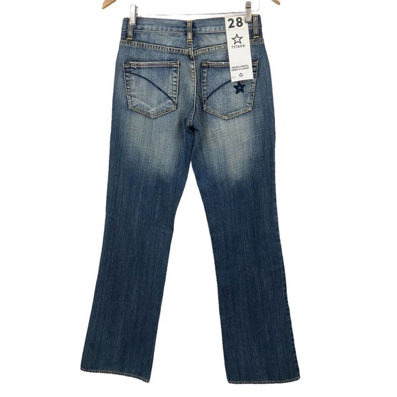 T Star B Womens Bootcut Jeans Size 28 Distressed Medium Wash Low Rise Y2K Cotton - Picture 1 of 8